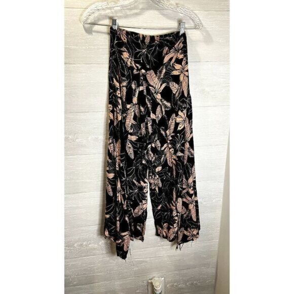 Welsan Women Casual High Waist Wrap Pants Palazzo Split Belted Wide Leg trousers - Picture 3 of 8